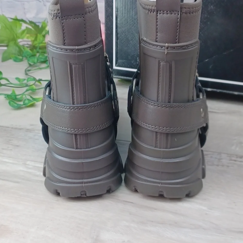 Karl Lagerfeld Paris Rylie Crystal Lug Sole Biker Boots~ NIB